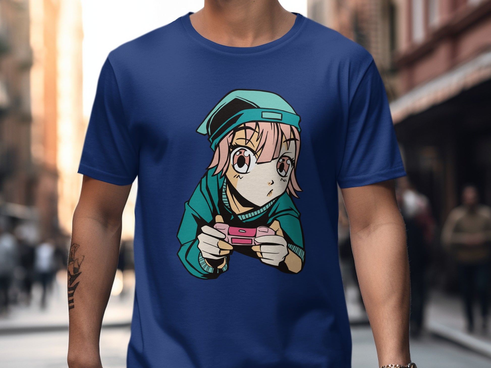 Anime Character Playing Video Game T-shirt