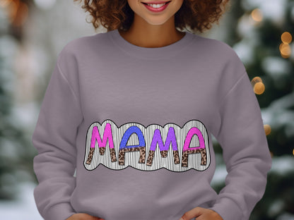 Stylish Mama Sweater with Colorful Artistic Design