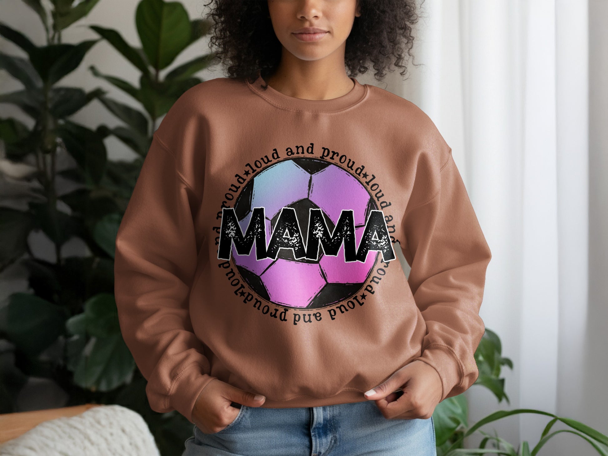Proud Mama Football Theme Sweatshirt