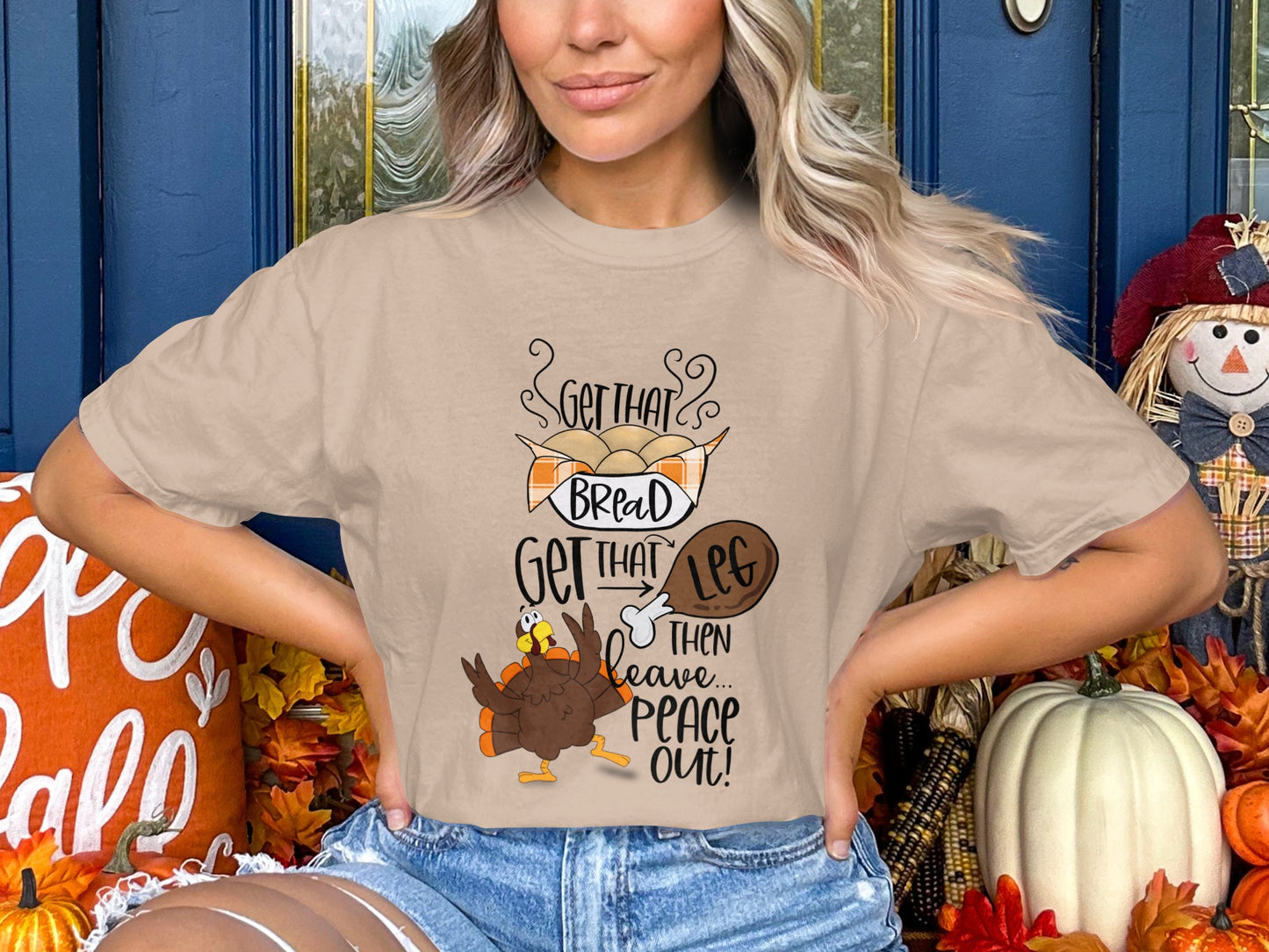 Thanksgiving Themed Funny Turkey Graphic T-Shirt