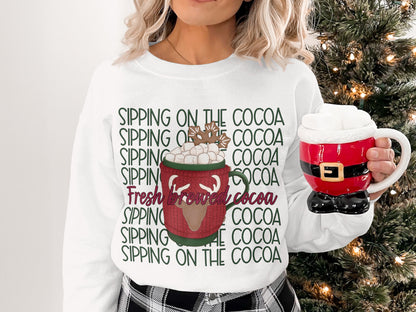 Sipping On The Cocoa Fresh Brewed Cocoa Sweatshirt