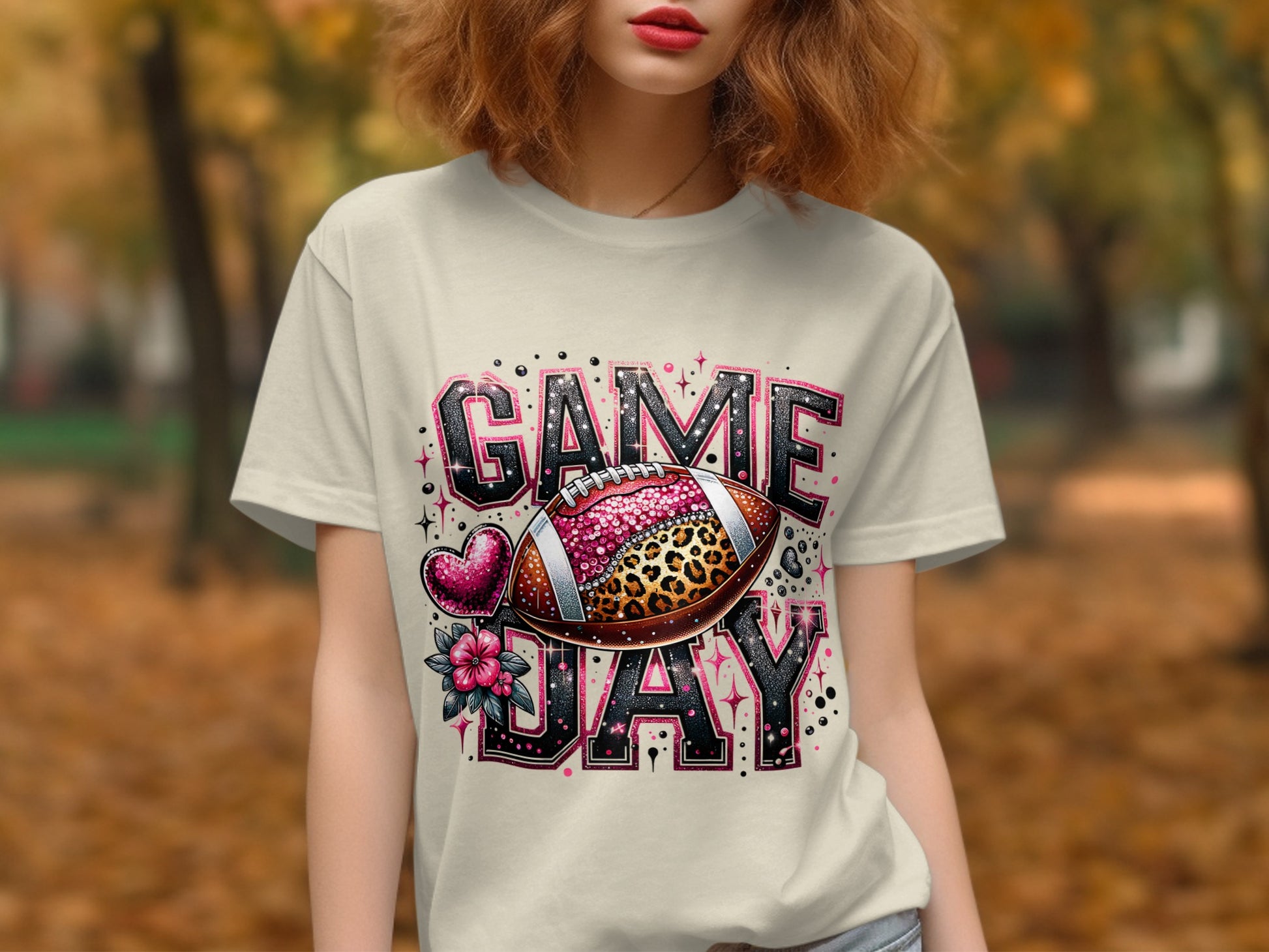 Game Day Graphic Tee With Football And Heart T-Shirt product