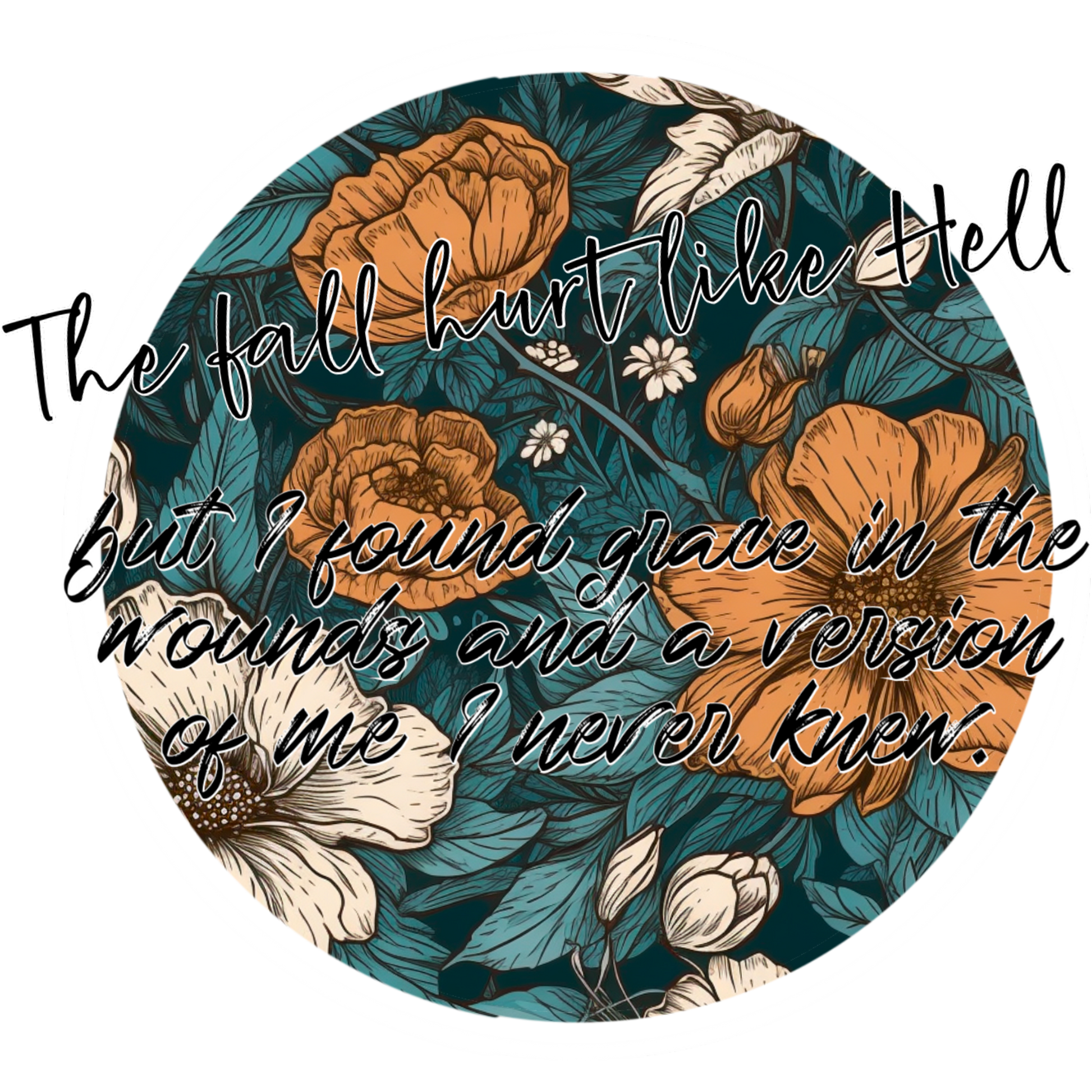 Floral Motivational Art with Inspirational Quote