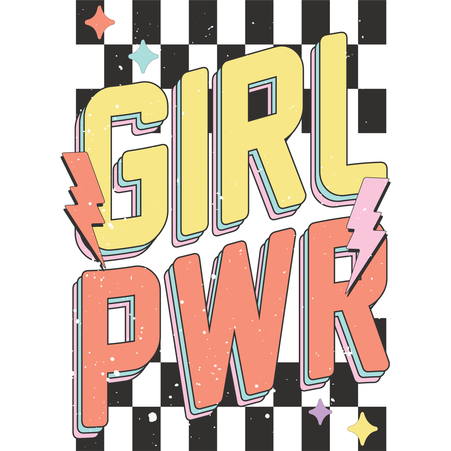 Retro Girl Power Checkerboard Design Product