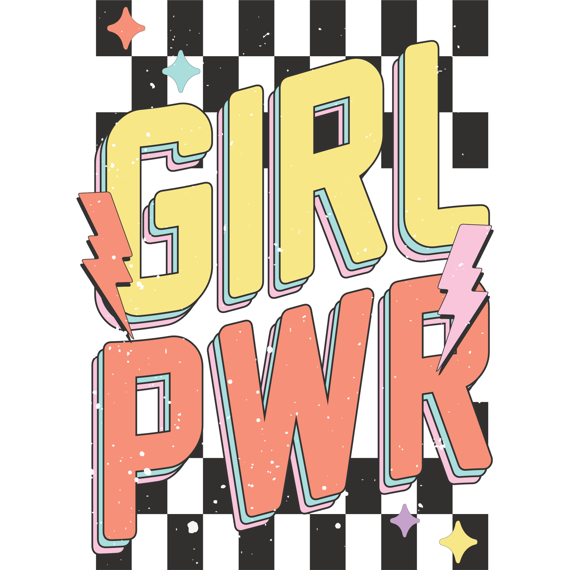 Retro Girl Power Checkerboard Design Product