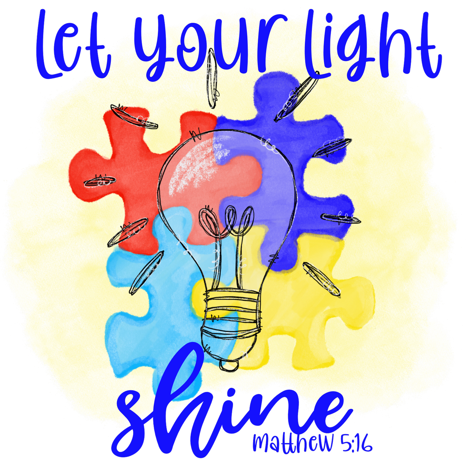 Let Your Light Shine Matthew 5:16 Inspirational Art