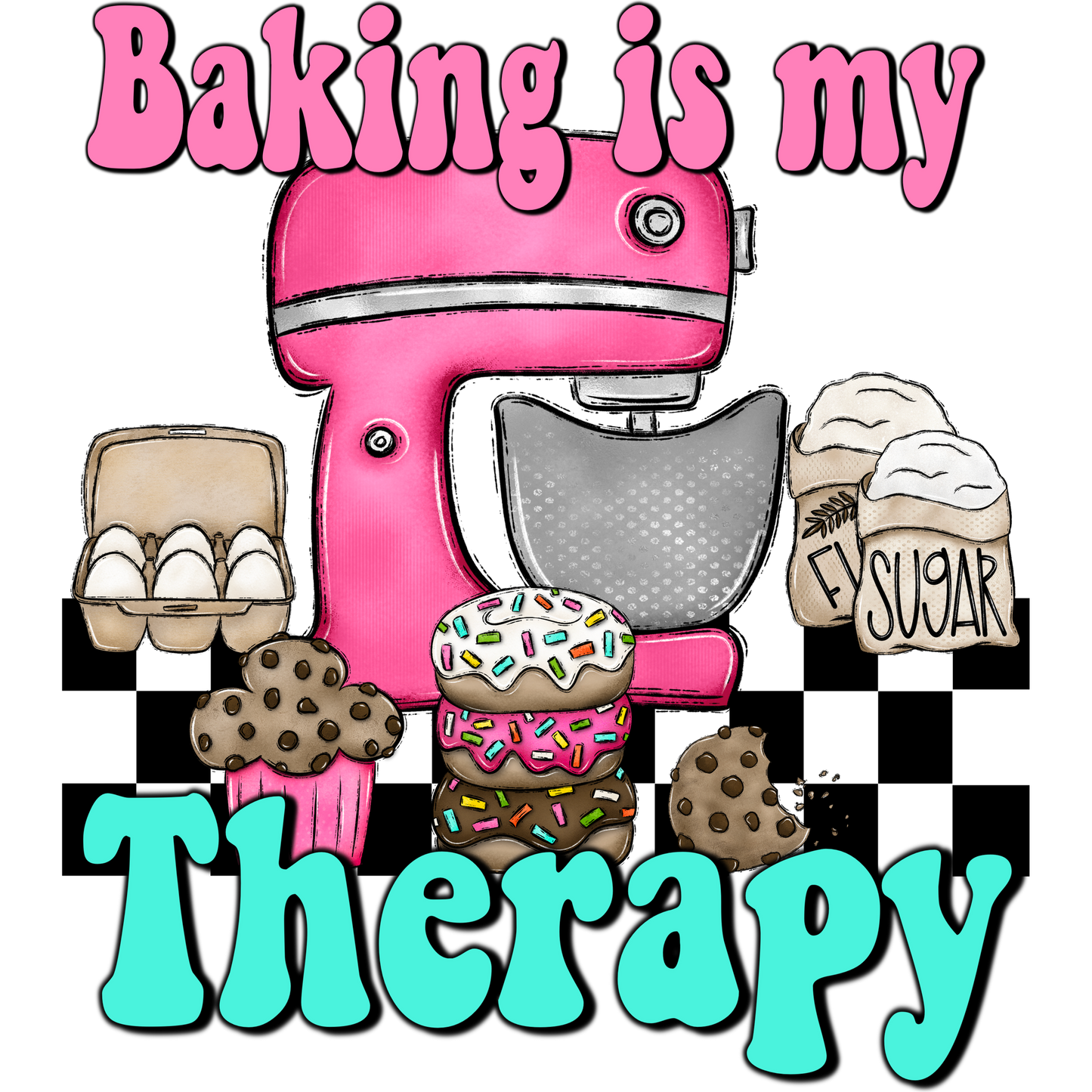 Baking is my Therapy Kitchen Wall Art