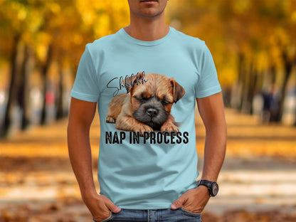Nap In Process T-Shirt with Adorable Puppy Design