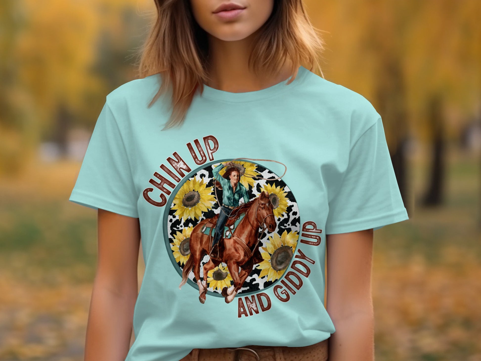 Cheerful Motivational Horse Rider Graphic T-Shirt