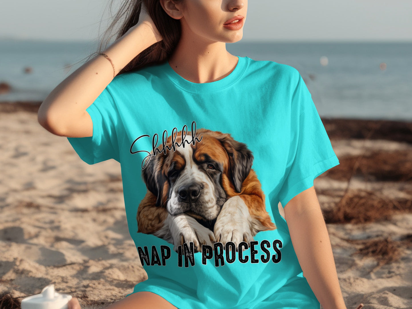 Shhh Nap in Process Saint Bernard Graphic T-shirt