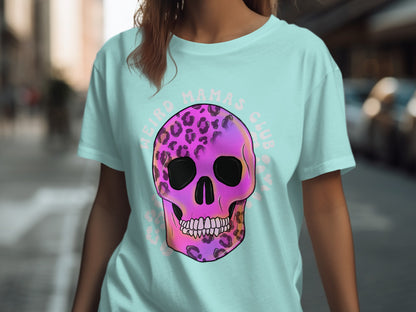 Weird Mamas Club Graphic T-shirt with Skull Design