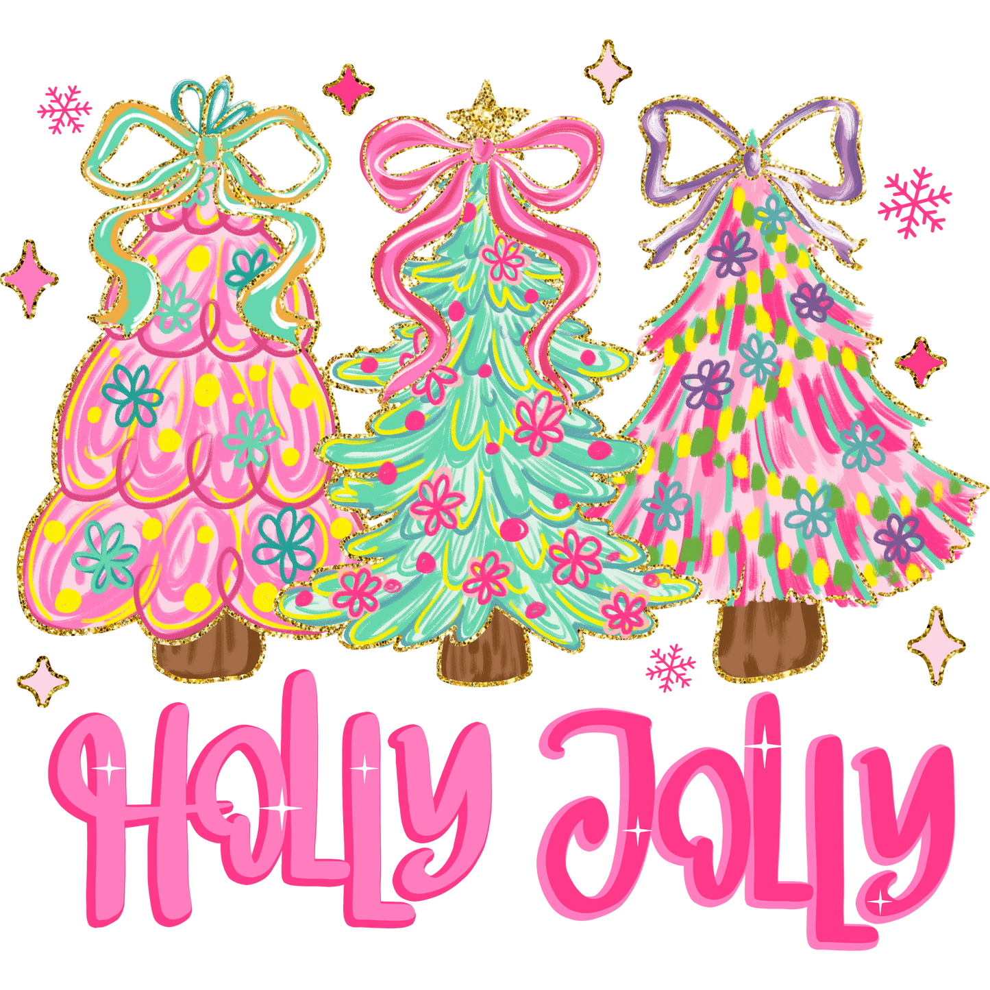 Holly Jolly Vibrantly Decorated Christmas Trees