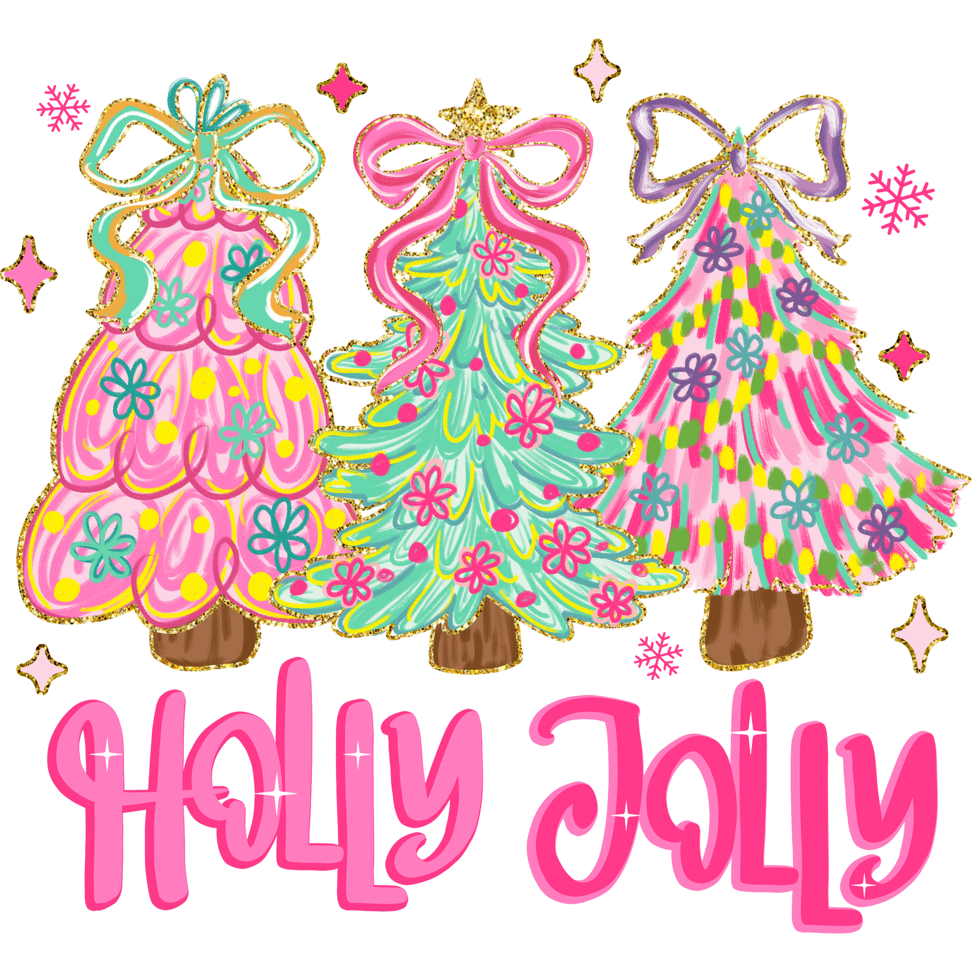 Holly Jolly Vibrantly Decorated Christmas Trees