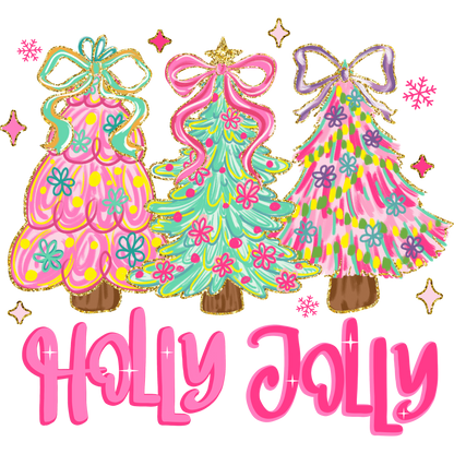 Holly Jolly Vibrantly Decorated Christmas Trees