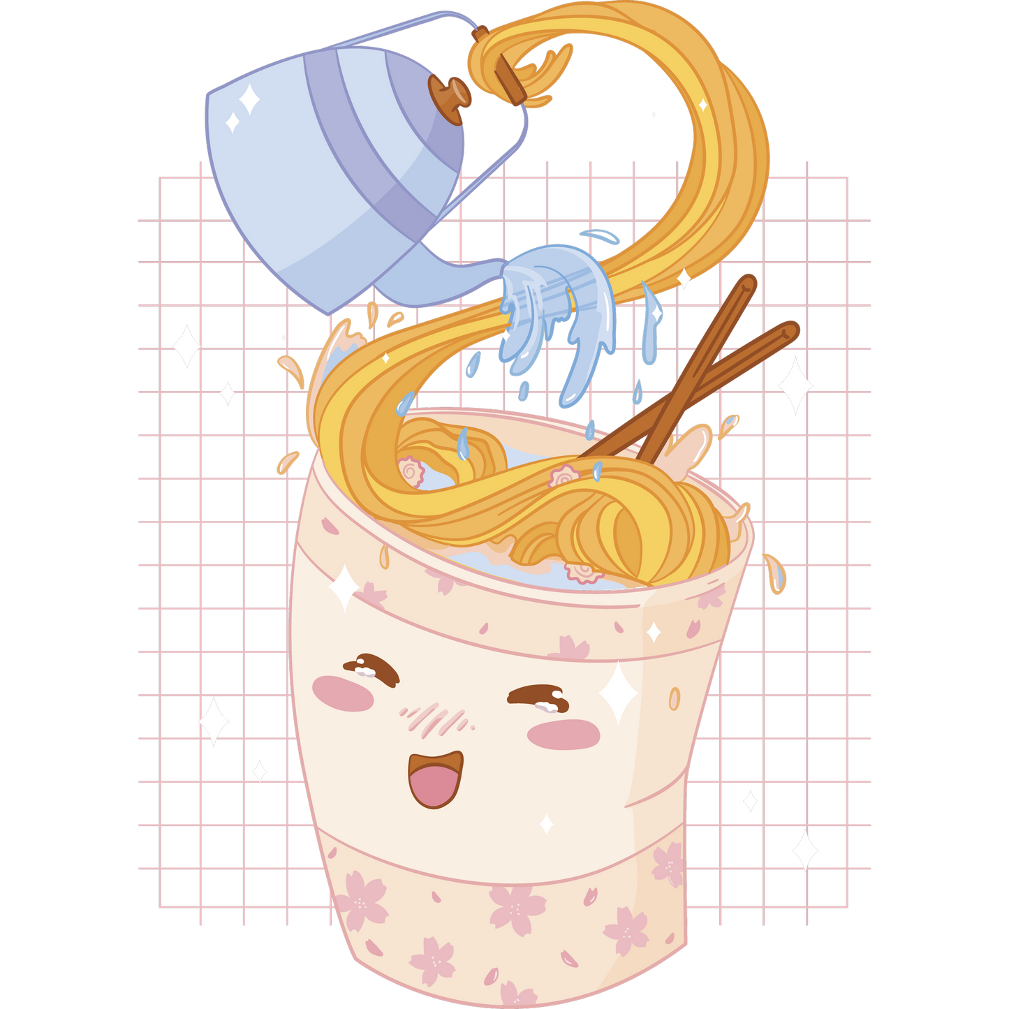 Fun Kawaii Instant Noodles Cup Art Print