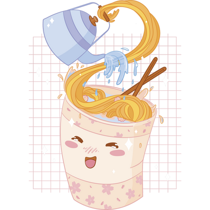 Fun Kawaii Instant Noodles Cup Art Print