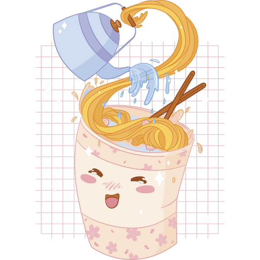 Fun Kawaii Instant Noodles Cup Art Print