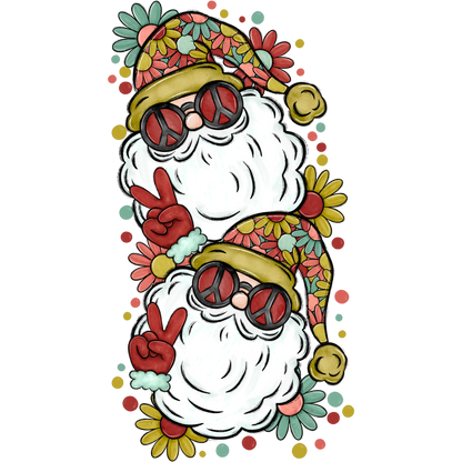 Peace Loving Santa Claus with Floral Background product