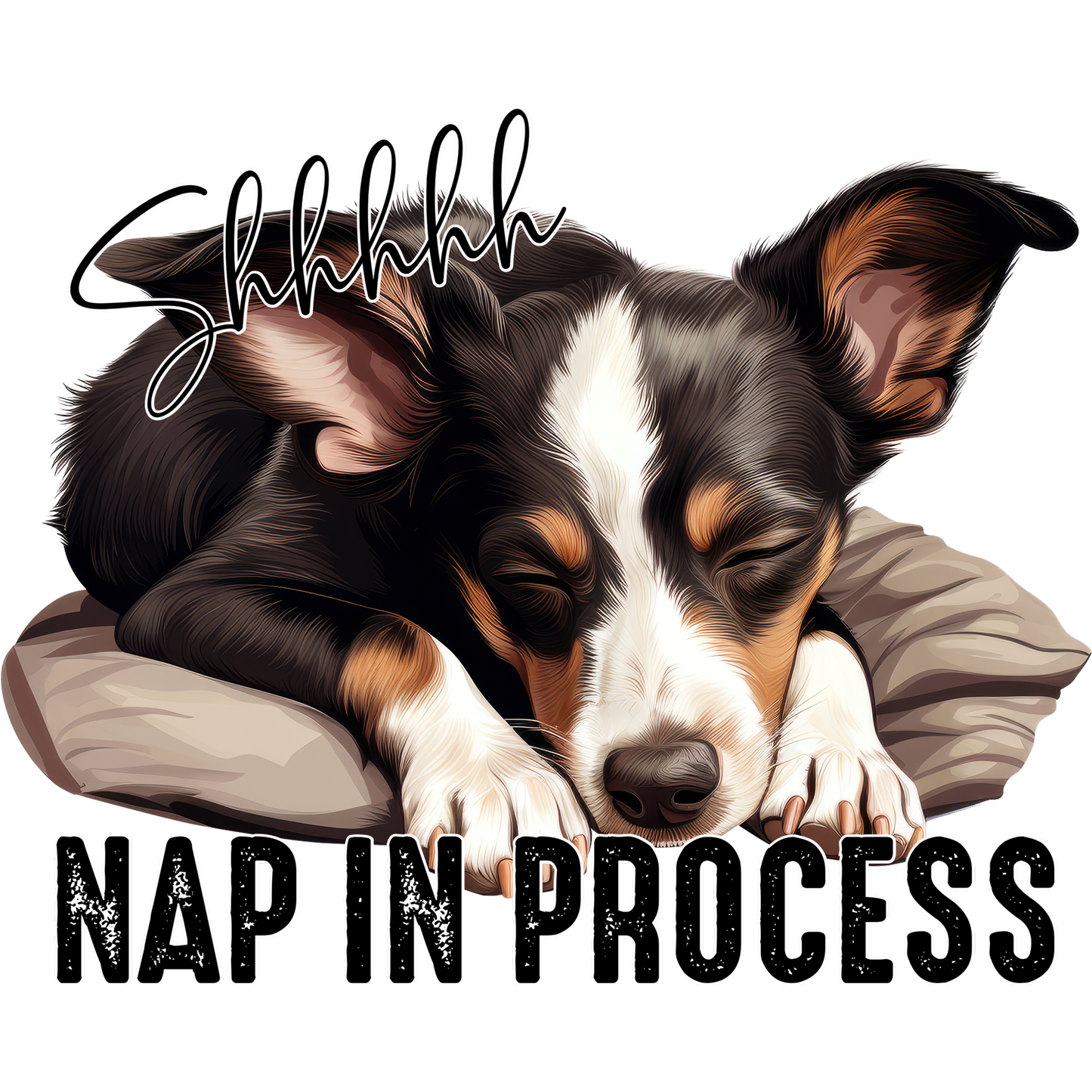 Shhh Nap In Process Adorable Sleeping Dog Artwork