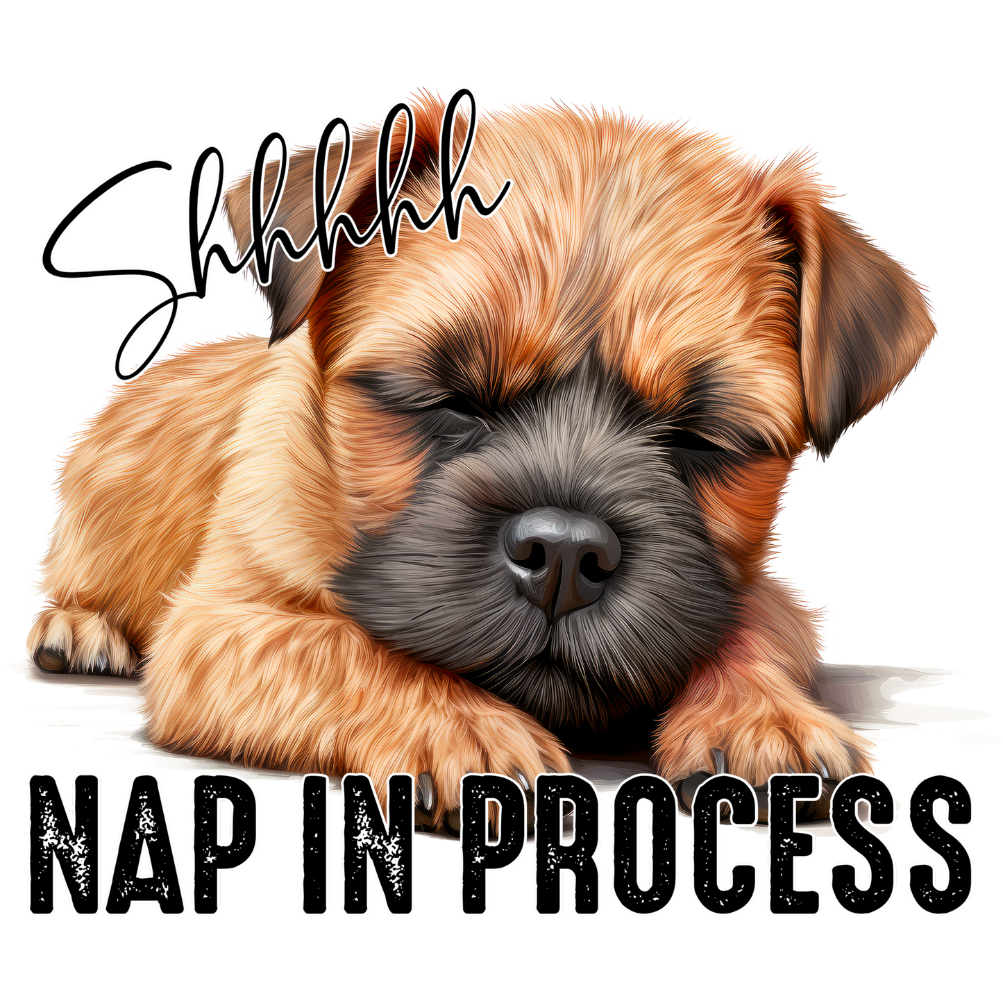 Shhhhhh Nap In Process Cute Puppy Illustration Decor