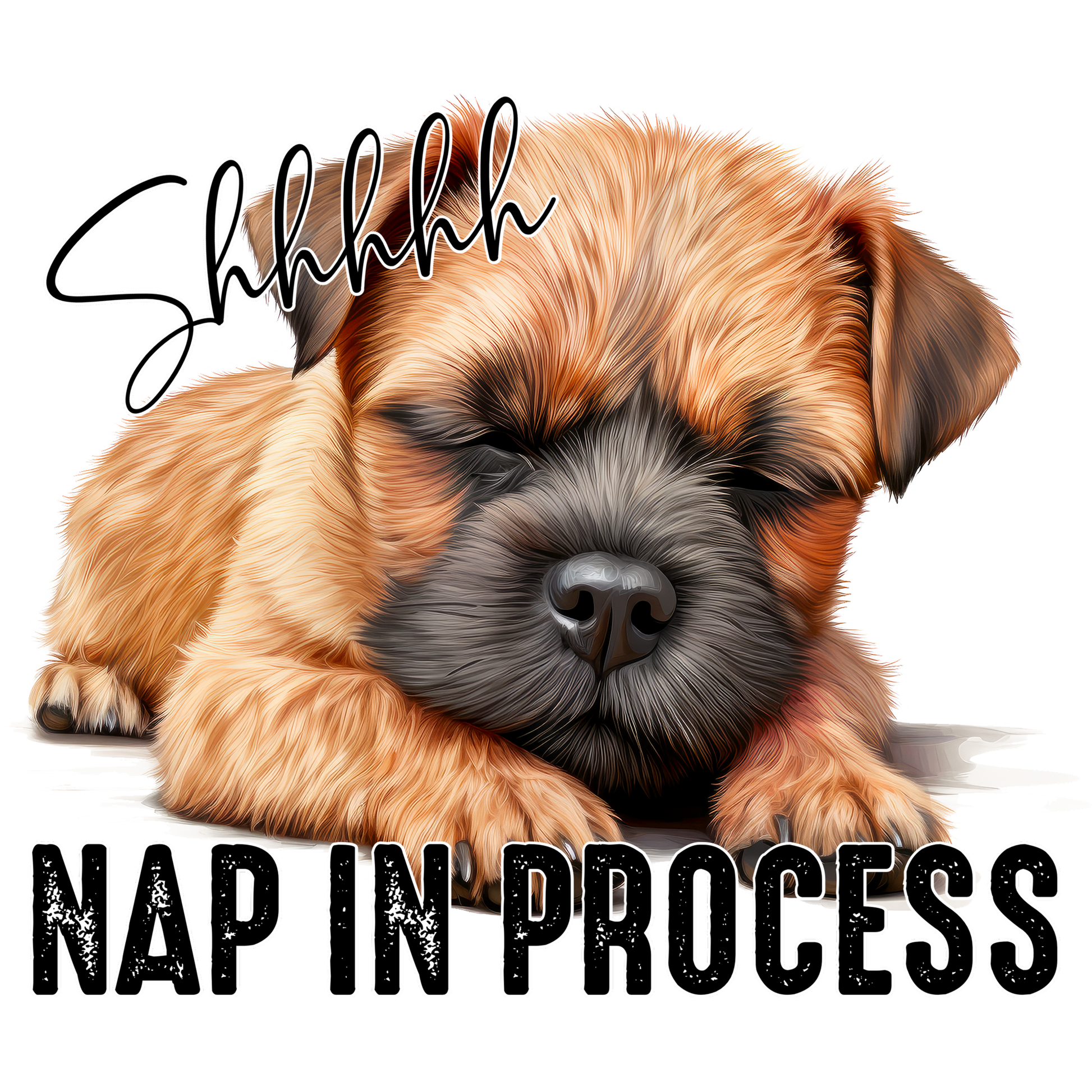 Shhhhhh Nap In Process Cute Puppy Illustration Decor