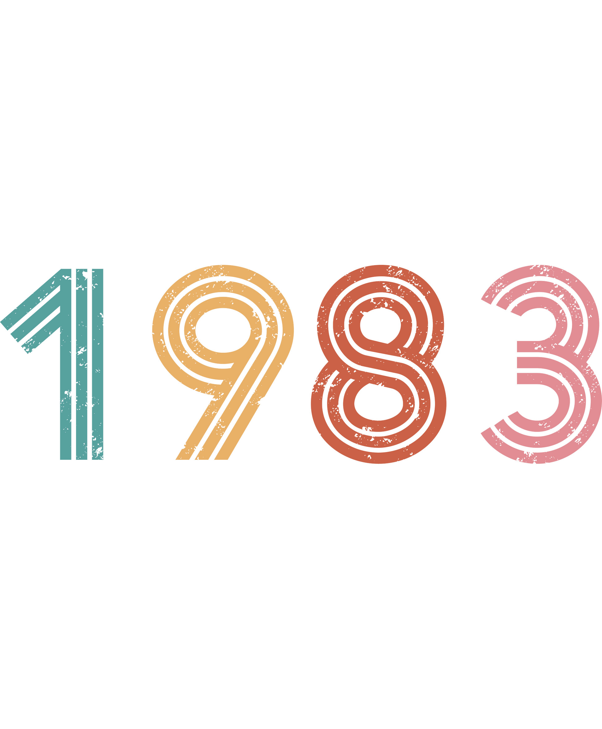 Vintage 1983 Number Design Retro Style Artwork
