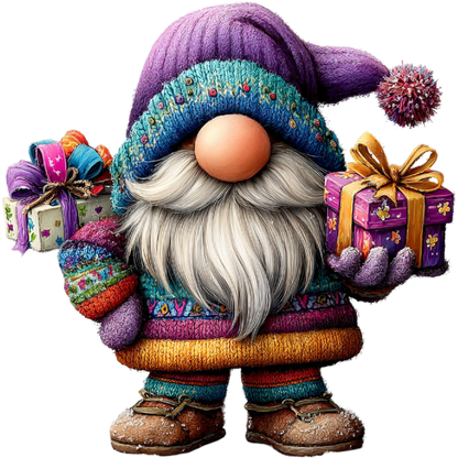 Festive Gnome Figurine with Colorful Presents