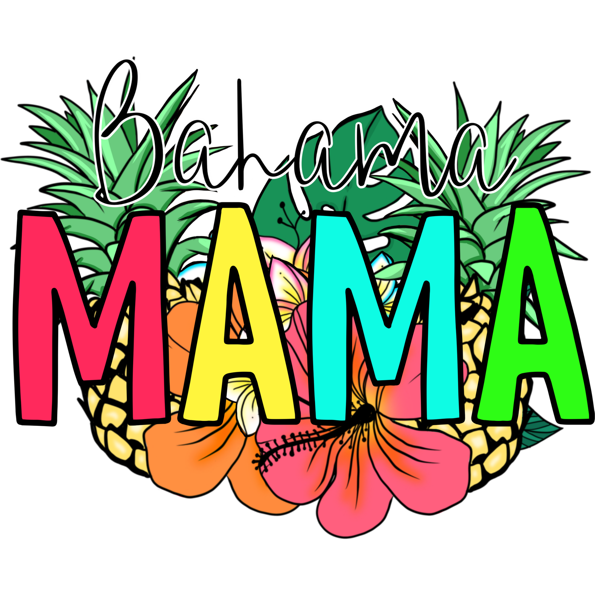 Bahama Mama with Colorful Tropical Theme Sign