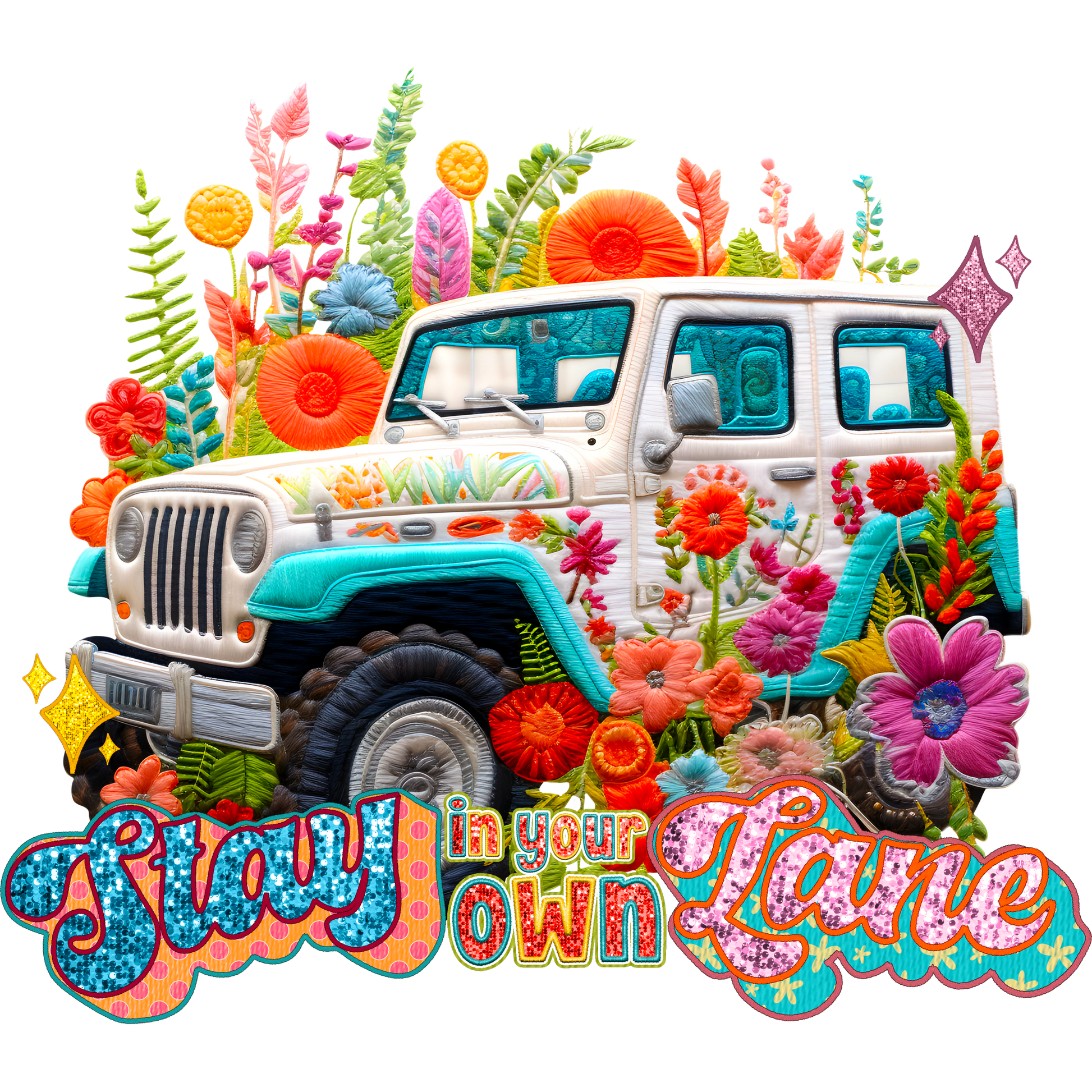 Stay in Your Own Lane Colorful Art Product