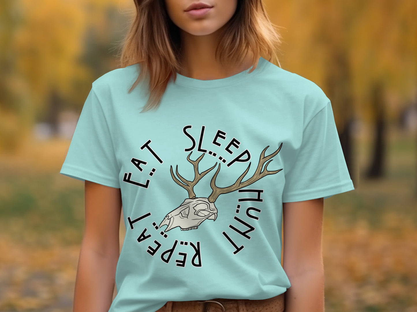 Eat Sleep Hunt Repeat Graphic T-Shirt for Casual Lovers