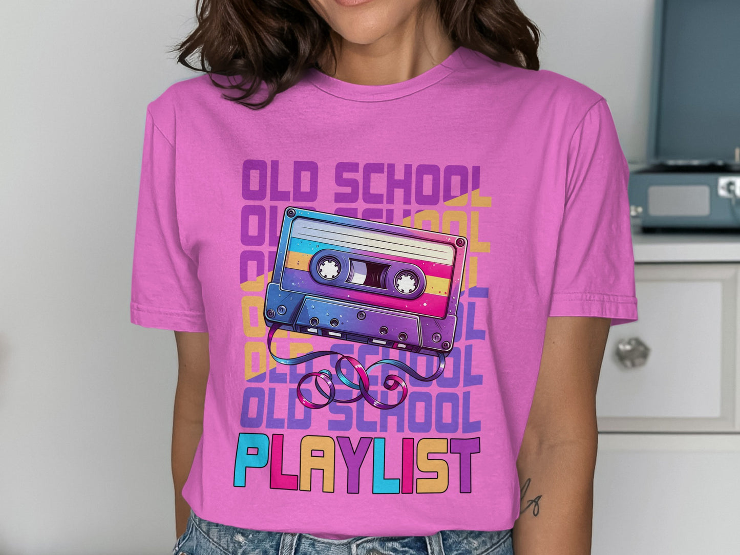 Retro Cassette Old School Playlist Graphic Shirt