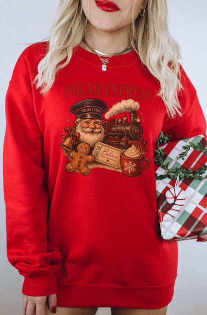 Festive Red Polar Express Holiday Sweatshirt Product