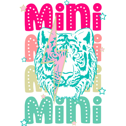 Colorful Mini Tiger Design with Stars