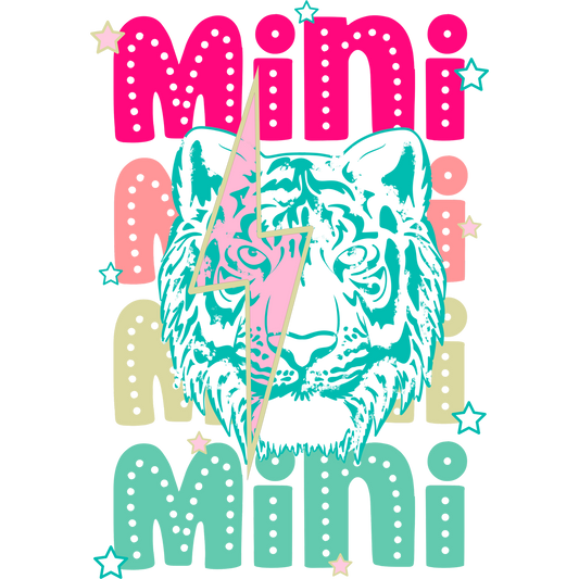 Colorful Mini Tiger Design with Stars