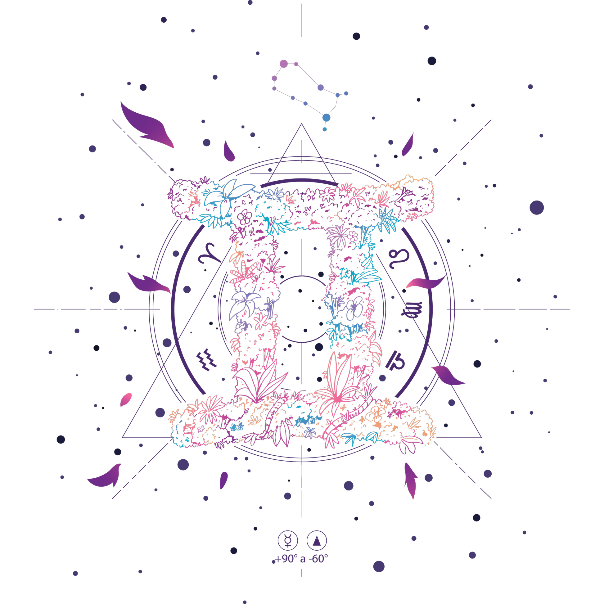 Floral Zodiac Gemini Design product