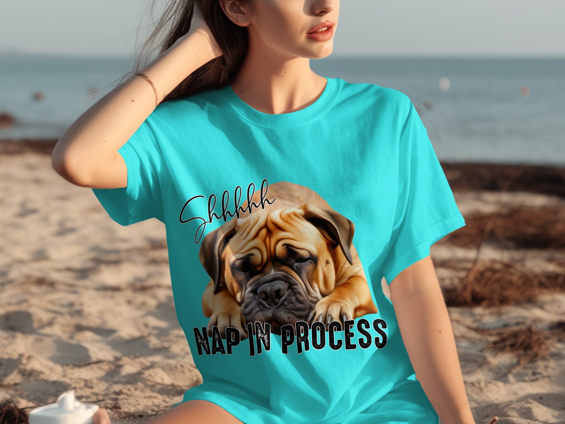 Shhhhh Nap In Process Cute Dog Lovers Graphic T-Shirt