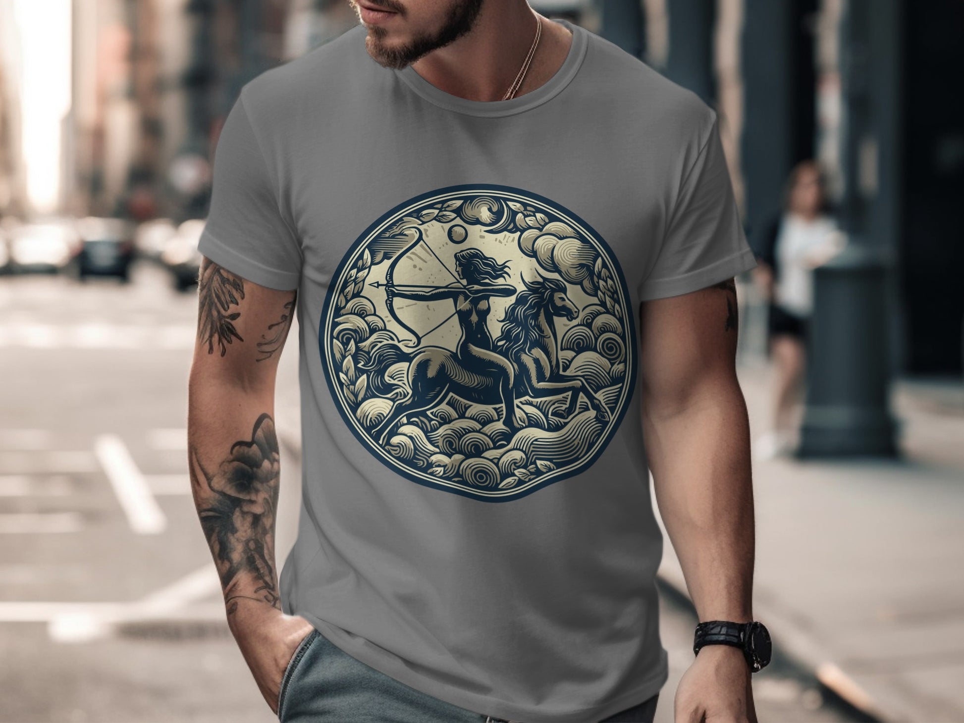 Mythical Archer on Horseback Graphic Tee Shirt