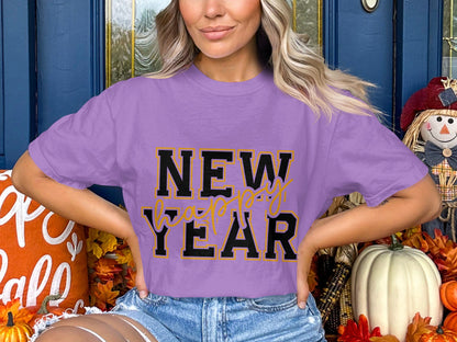 New Year Happy Year Festive Purple Shirt