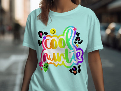 Bright Fun Cool Auntie Graphic T-shirt