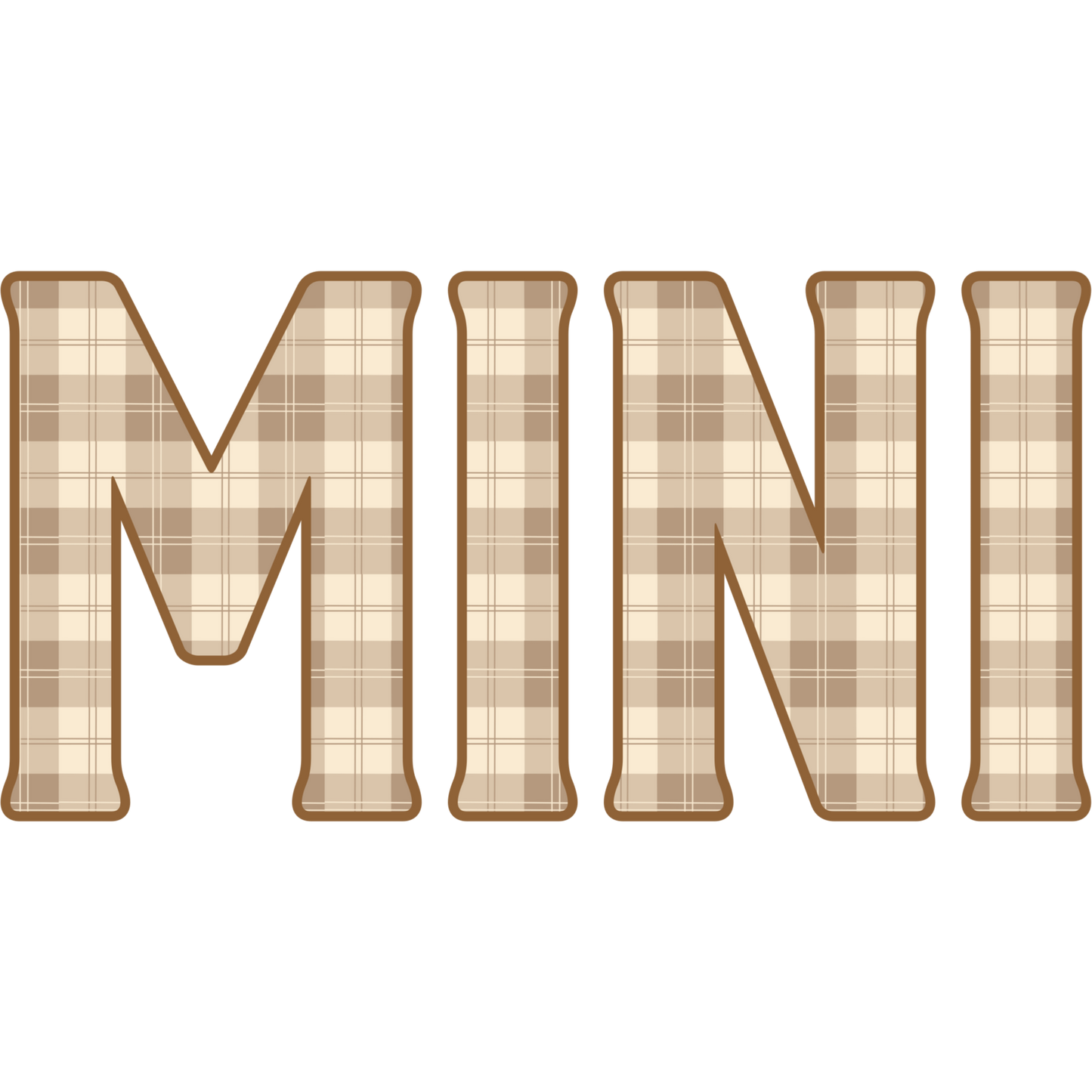 Adorable Mini Plaid Pattern Block Letters
