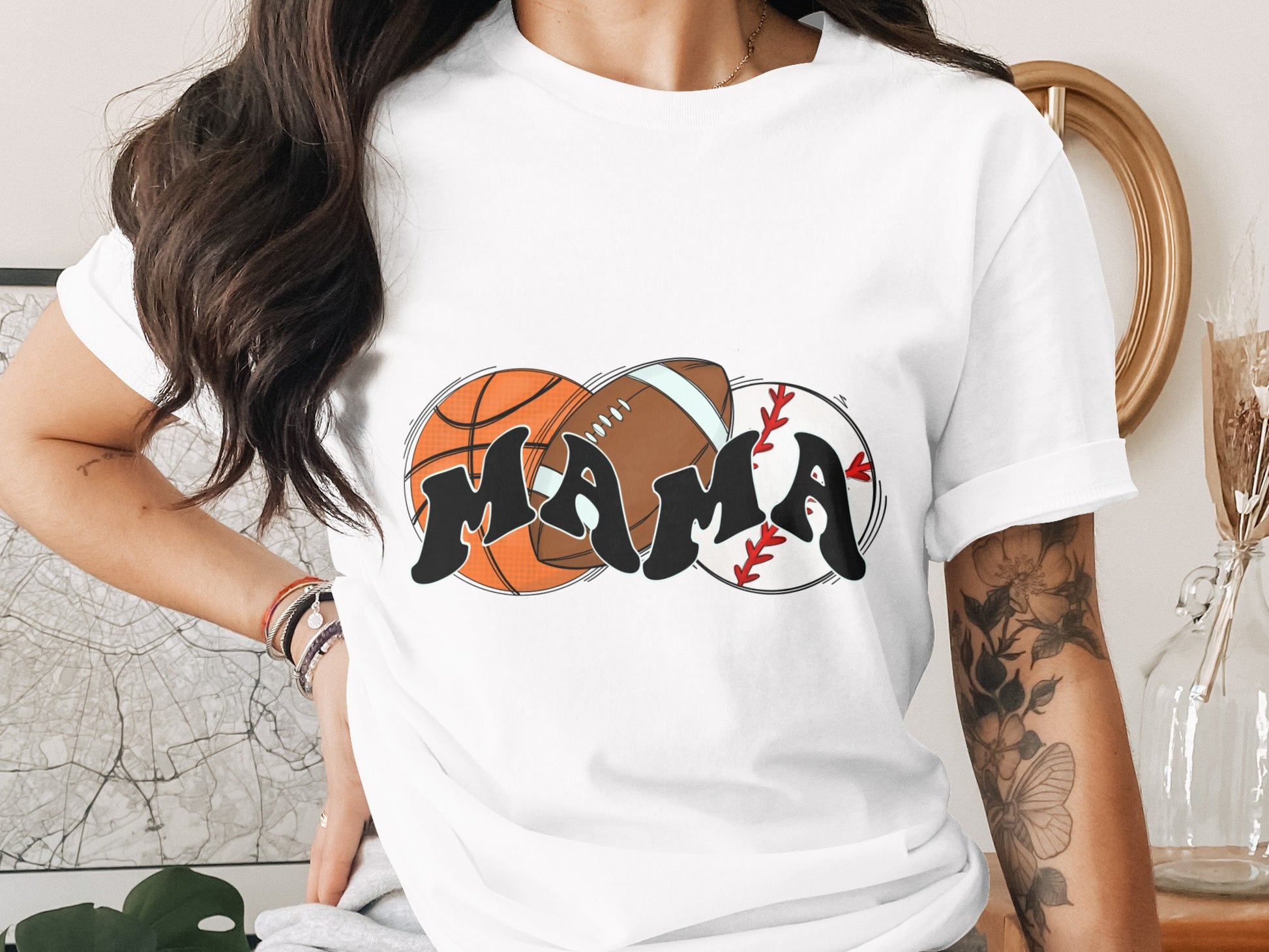 Mama Sports Balls Graphic Tee Shirt product