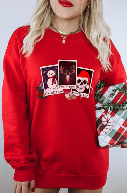 Festive Christmas Themed Graphic Red Sweatshirt