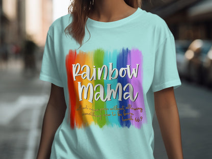 Rainbow Mama Inspirational Colorful T-Shirt
