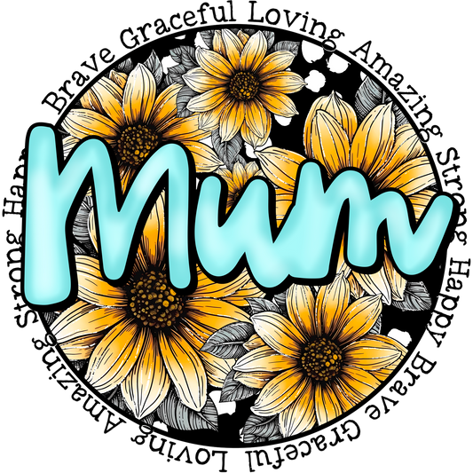 Brave Graceful Loving Mum Graphic Design Artwork