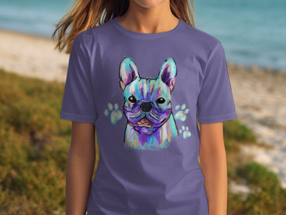 Colorful French Bulldog Graphic T-Shirt for Dog Lovers