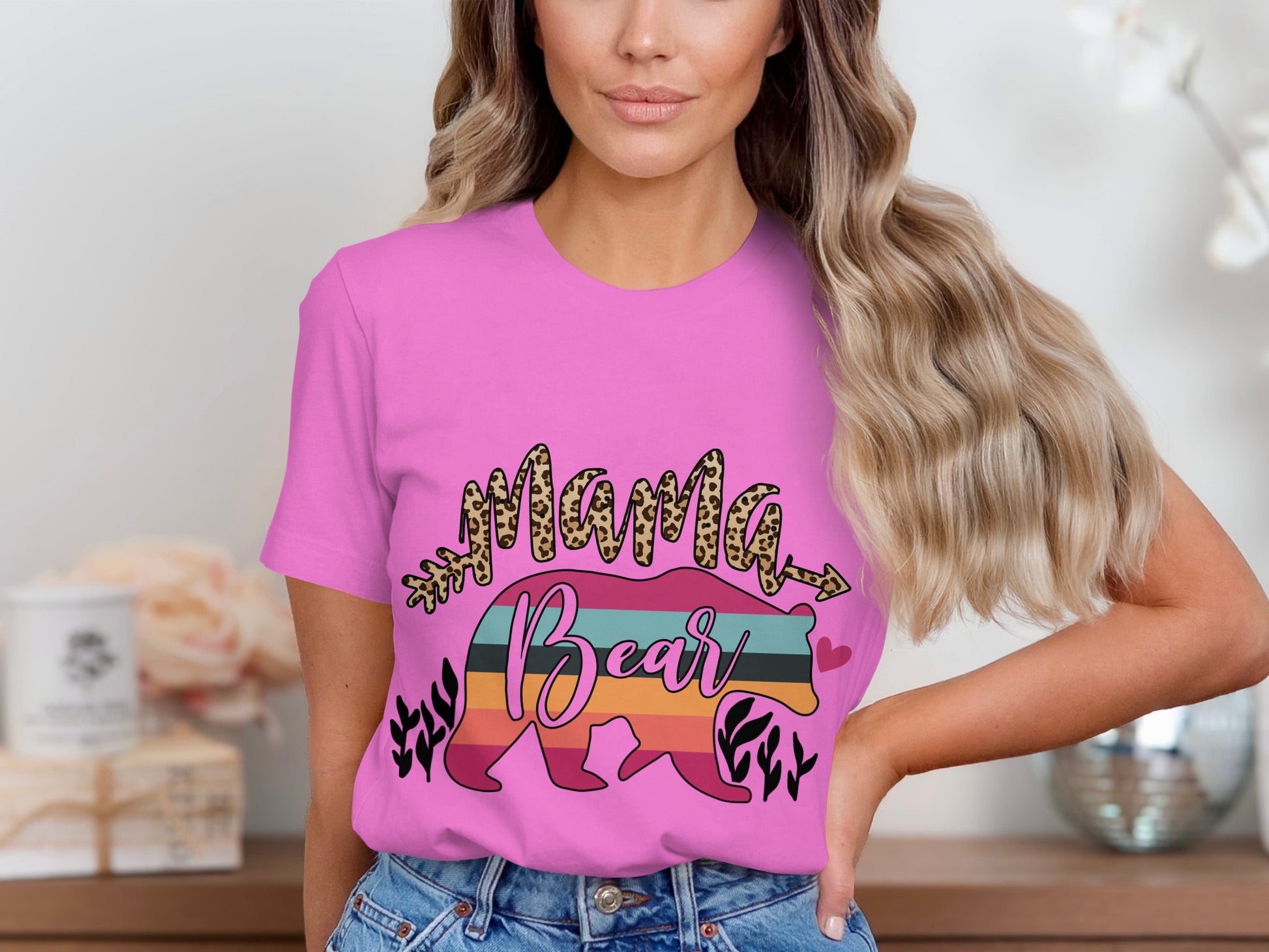 Mama Bear Colorful Bear Graphic T-shirt