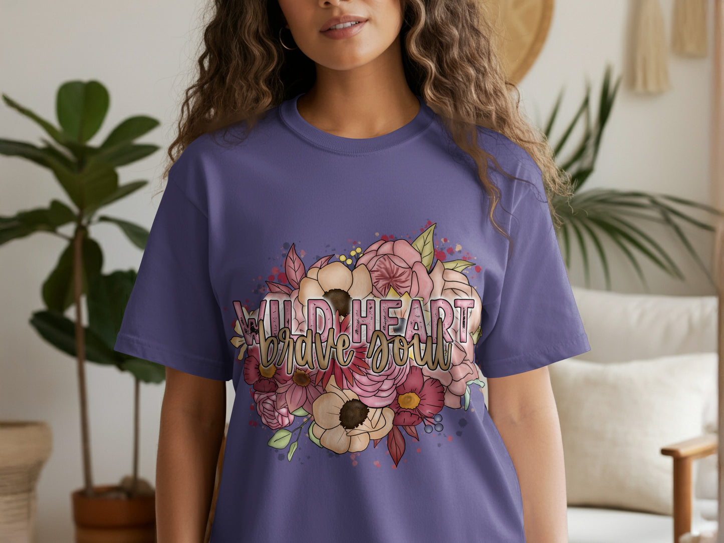 Wild Heart Brave Soul Floral Graphic T-Shirt