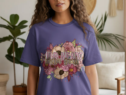 Wild Heart Brave Soul Floral Graphic T-Shirt