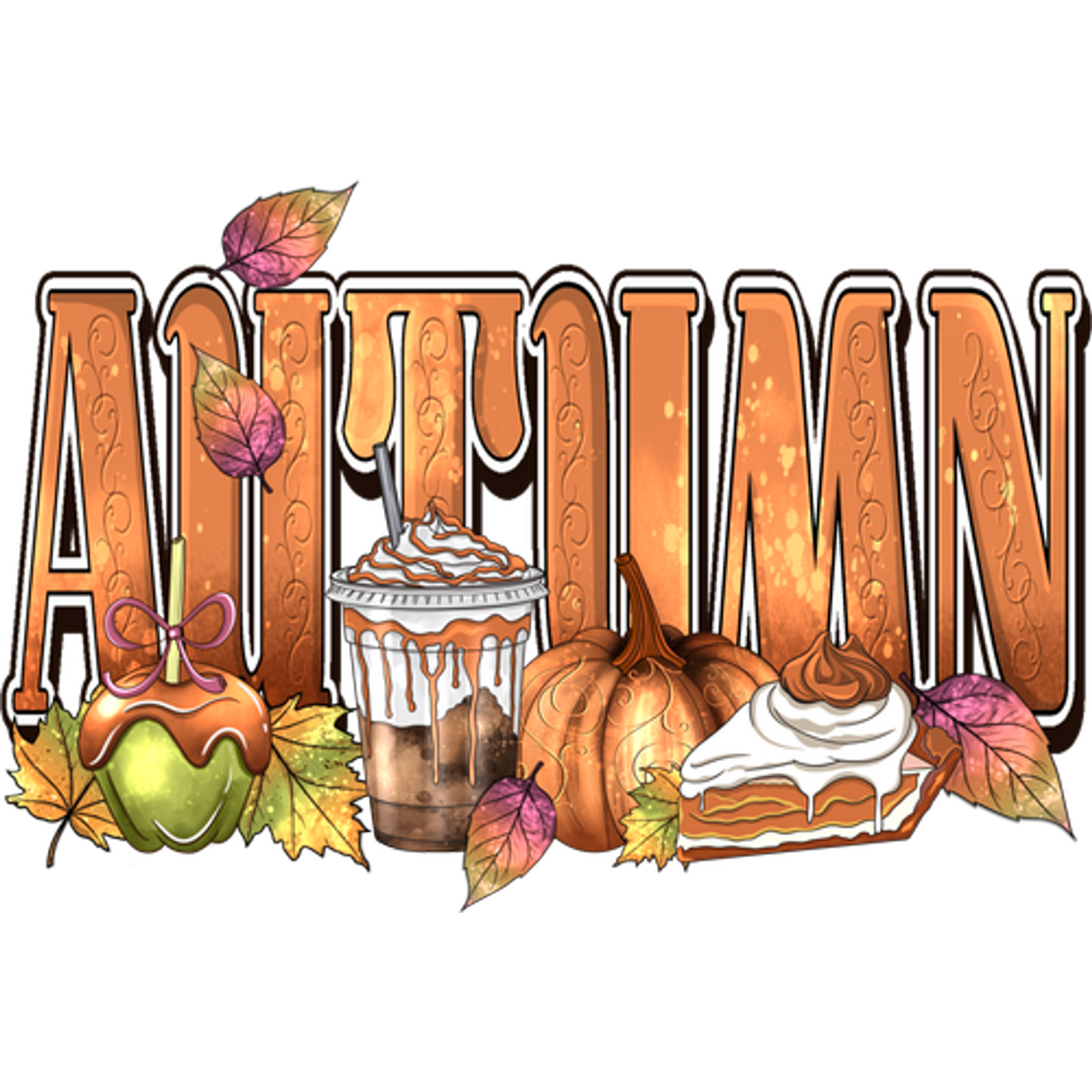 Autumn Pumpkin Coffee Pie Leaves Festive Product