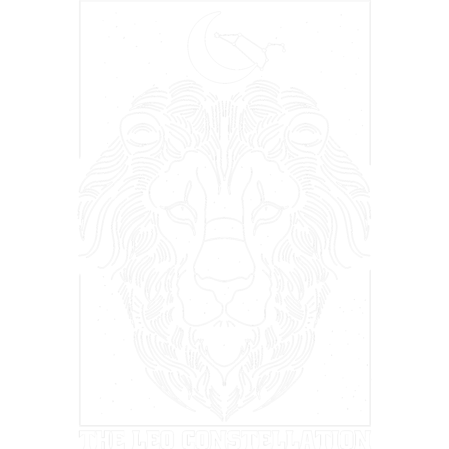 The Leo Constellation Zodiac Art with Moon and Stars